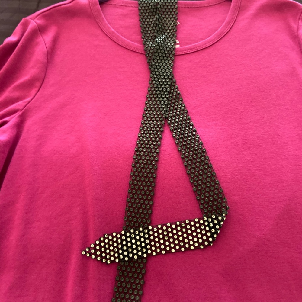 Mesh blinged tie.  42” long, 1.4”wide